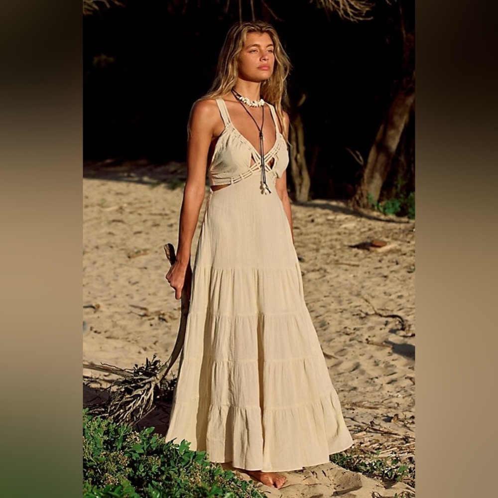 Free People Auralie Maxie Dress XL (tea/neutral)